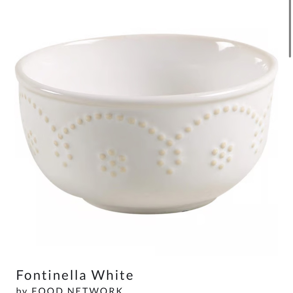 Food Network Fontinella White Oatmeal Bowl